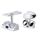 For PS5 VR2充電ホルダー ヘッドセット収納ホルダー コントローラ充電スタンド VR充電ステーション ハンドル充電器 VR充電収納スタンド 収納ブラケット VR2ヘッドセットメガネ収納スタンド ポータブル 充電ドック ヘッドセットスタンド 取付簡単 省スペース 充電LEDインジケータ 2台同時充電可能 充電 整理 収納for PSVR2ゲームアクセサリー