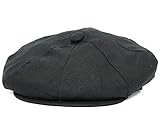 [ニューヨークハット] 6212 Linen Newsboy 6212 リネン ニュースボーイ キャスケット 帽子 (L, Black)