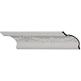 Ekena Millwork MLD06X06X09FL Floral Swag Crown Molding, 6 3/4-Inch x 6 7/8-Inch x 9 5/8-Inch x 96-In