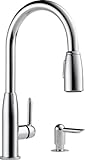 Peerlessシングルハンドル現代キッチンPull Down蛇口withソープディスペンサー P188103LF-SD 1
