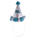 Dovewill 誕生日ハット　かわいい　子供　お誕生日おめでとう　コーン　パーティー　帽子　キラキラ　調整可能　弾性あり　全２色 - ブルー