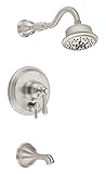 Danze D512157BNT Opulence Single Handle Tub and Shower Trim Kit with Efficient Flow Showerhead, Brus