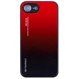 Orancio iPhone 17e / 16e 用 ケース グラデーション ハイブリット ケース レッド・ブラック