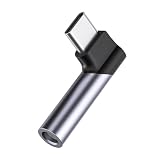 to 3.5mm イヤホン 変換アダプター メスからオス イヤホンジャック USB オーディオ アダプター | 直角 pe C から 3.5mm Aux オーディオ アダプター,DAC ワイヤレス ステレオ イヤホン ドングル オーディオ コンバーター 携帯 対応
