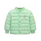 ALLAIBB ベビー服 ダウンジャケット ダウンコート 男の子 女の子 キッズ 中綿ジャケット アウター 厚手 かわいい size 100 (グリーン)