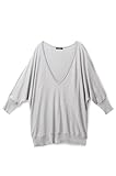 Angeliebe エンジェリーベ マタニティ Vネック ドルマン スリーブ ニット 妊婦服 産前 産後 フリー ペール グレー 20283 20283100