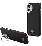 LACOSTE iPhone 17用 ケース MagSafe対応 アイコニック スタンド機能付き ワニロゴ 軽量 ブラック