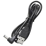 KAUMO USB電源ケーブル DCプラグ(5.5/2.1mm L字型 横向き) 1m (黒)