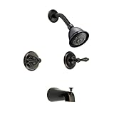 Designers Impressions 654753 Oil Rubbed Bronze Tubコンボ蛇口 – 2ハンドルシャワーミキサー設計とmulti-settingシャワーヘッド – Con