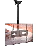 AX WABER テレビ天吊り金具26-65インチ VESA/横100～400mm/縦100～400mm 360°回転 左右上下角度調節 上下伸縮可能 tv吊り下げ金具 耐荷重50KG 軽めの天井取付式 適用家の中/会議室/地下鉄/スーパー/ジム モニター テレビ 天井吊り金具 簡単な取り付け AX11TB01