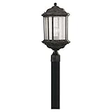 Sea Gull Lighting 82029-746 Outdoor Post Mount with Clear Beveled Glass Shades, Oxford Bronze Finish