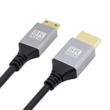 NFHK Mini HDMI 2.1 超薄型HDTVケーブル 8K 4K ハイパースーパーフレキシブル スリムコード Type-A - Type-C カメラ HDTV 50CM用
