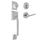 Designers Impressions KainデザインContemporaryポリッシュクロームEuroドアレバーハードウェア シルバー ChurchillHandleset-Kain-Poli