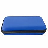 ゲームコンソールキャリングケース、ポータブルハードシェルトラベル保護ケース New 3DS XL、NEW 2DS XL、NEW 3DS XL、3DS XL、3DS LL 用 8 ゲームスロットインナーポケット付き (青)