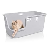 猫トイレ 大型トイレ 65サイズ 82サイズ 猫トイレ 大きい 飛散防止 おしゃれ キャッツトイトイレ 猫 トイレ 猫トイレ 猫 トイレ 大型 猫のトイレ 猫砂盆 ネコ トイレ (82㎝グレー)