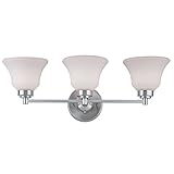 Westinghouse 6789900 Three Light Interior Wall Fixture Brushed Nickel Finish with Frosted White Opal