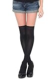 [フォラーレ] 日本製 ナイロン オーバーニーソックス ニーハイ 70デニール 無地 (ブラック)