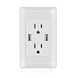 TNP Electrical USB Charger Wall Outlet - Dual USB High Speed Fast Charging Port + 2 AC Power Plug So