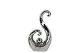 Urban Trends Collection 21254 4 Piece Small Polished Chrome Silver Ceramic S Shape Figurine with Rou