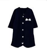 【Kodomoゴコロ】 キュート 天使の羽根 ワンポイント やわらか 肌着 （ 子供用 / ダークブルー × Lサイズ ） 室内着 ＆ パジャマ ＆ ねまき ＆ リラックス