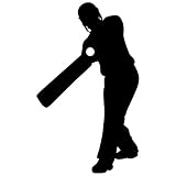 Cricket壁デカールステッカー2 – デカールステッカーと壁画子供少年少女の部屋、寝室。クリケットボールスポーツインド壁アートの装飾 – クリケットシルエット、ホーム装飾壁画 12 in. (7.