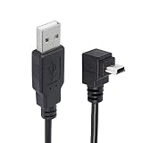 CERRXIAN ミニUSB変換ケーブルminiUSB上向きminiUSBL字型ケーブルUSB MINI 5Pin5P上角90度オス-USB2.0オスプラグケーブル3M