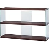 あづまや（東谷） ワイドグラスシェルフ ロータイプ ブラウン HAB-615BR 日用品 家具 システムラック