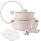 CAROTE カローテ セラミックコーティング フライパン セット 8点 IH・ガス火対応 フッ素不使用 体に害のない くっつきにくい 鍋セット 取っ手が取れる お手入れ簡単 食洗機対応 オーブン対応 PTFE PFOA PFOS フリー軽量設計 桜色 ピンク Pusanスペシャルシリーズ【365日