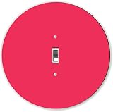 Rikki Knight RND-LSPS-173 Round - Single Toggle Light Switch Plate, Tropical Pink [並行輸入品]