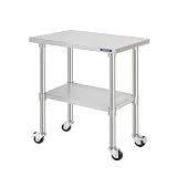 ａｉｊｉ ステンレス作業台 キャスター付き 業務用 幅80cm 奥行45cm 高さ80cm 調理台 キッチン台 キッチン作業台 ワークテーブル 防水性 耐油性