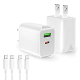 素直な虹 USB コンセント Type-C PD 充電器 20W ACアダプター 【２個セット・PSE認証済・USB-Aポート＋USB-Cポート・２本USB C-Cケーブル付き】急速充電器iPhone/Xperia/Samsung Galaxy/Android 等のUSB機器対応 USB-C タイプc 充電器 (ホワイト)