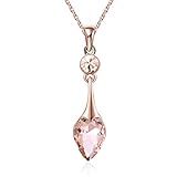 ピンククリスタルハートペンダントネックレス" Love Together "バレンタインの日ギフトレディースガールズ