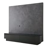 Pamouna パモウナ AQ シリーズ AQ-1800 TVボード テレビボード テレビ台 壁掛け テレビ TV 180cm ブラック 石目調 収納付き 配線隠し (ブラックグレイン(取付金具あり), 幅180cm)
