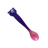 AMAA 赤ちゃん　スプーン 温度感知 離乳食　スプーンセット食べさせてあげやすい　育児スプーン (紫)