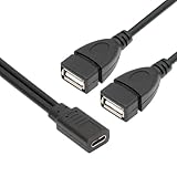 CY ケーブル タイプ C USB-C メス DC 5V からデュアル USB 2.0 標準 タイプ A メス スプリッター延長充電ケーブル