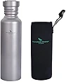 Boundless Voyage 純チタン水筒 750ml アウトドアキャンプ用ボトル 超軽量 ケース付き 錆びない Ti1507B