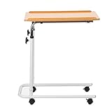サイドテーブルモバイルリフトナーシングベッドサイドテーブルポータブルコンピュータデスク患者ケア医療テーブル360°回転 キャスター付