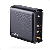 【2023 CES と RedDot 受賞】USB PD 充電器 140W VOLTME PD3.1対応 3ポート搭載 GaN採用 折畳式プラグ PSE技術基準適合 MacBook PD対応 Windows PC iPad Pro iPhone Galaxy Android スマートフォン ノートPC 各種 その他機器対応 Revo 140 ブラック