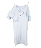 リトルジラフ ベビー肌着 ベーシックコレクション ベビードレス&耳つきキャップセット 0-6m (ブルー)lg1036-01 【正規代理店輸入】