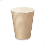 日本製 断熱 エンボス 紙コップ クラフト 260ml 100個 SMP-260E