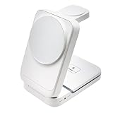 クールモバイル 3in1 折りたたみ式 ワイヤレス 充電スタンド magsafe対応 急速充電 マグネット式 充電ステーション 軽量 超コンパクト (ホワイト)