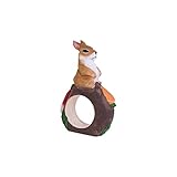 Rabbit Carved Wood Napkin Ring