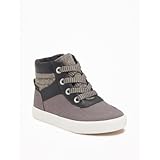 オールドネイビー OLD NAVY/ フェイクレザートリムハイトップ グレー シューズ 13.5cm【並行輸入】