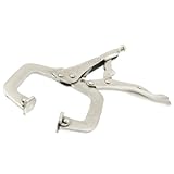 uxcell ロックプライヤー C型 スチール材質 シルバートーン 170mm長さ 1個入