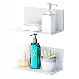 Toski お風呂ラック マグネット 調味料ラック 2個セット 超強力 マグネット アクリル製品 錆びない 冷蔵庫サイドラック バスルーム/洗面台/洗面所/風呂収納ラック 多機能 マグネット収納 壁掛け 約W20×D11×H10cm ホワイト