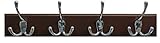 Headbourne 8018e 18 "ホワイトフックレール/コートラック4クロムトリプルフック ブラウン 8043E