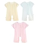 REILI　ベビー用肌着　新生児　肌着　3枚セット　ロンパース　73～90cm　綿　赤ちゃん 出産祝い　ベビー　男の子　女の子　前開き (73)
