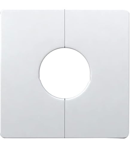 2-Pack Wall Split Flange Plates - 17mm Self-Adhesive Pipe Cover, ABS Plastic Escutcheon For Bathroom & Kitchen Pipes (Black)