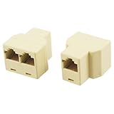 uxcell RJ45 プラグ 3ウェイ 8P8C ネットワーク イーサネット スプリッタアダプタ 2個入り