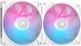 CORSAIR iCUE LINK RX140 RGB スターターキット 140mm PWM PCケースファン デュアルパック（iCUE LINKシステムハブ付属） ホワイト CO-9051024-WW